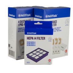 Nilfisk Select serie > Nilfisk Select voordeel set: 8x stofzak, 2x voorfilter, 1x HEPA14 filter