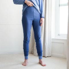Heren broek lang > CottonComfort pyjama broek / legging 100% biologisch katoen kleur Blue