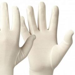 Bamboe Basic handschoenen kleur ecru > Bamboe handschoenen XS per paar verpakt 
