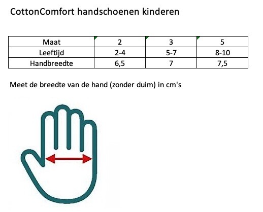 Gymnast films Pessimist CottonComfort handschoenen eczeem kinderen 100% bio katoen (per 2 paar) maat  80-10 jaar | Allergiezorg